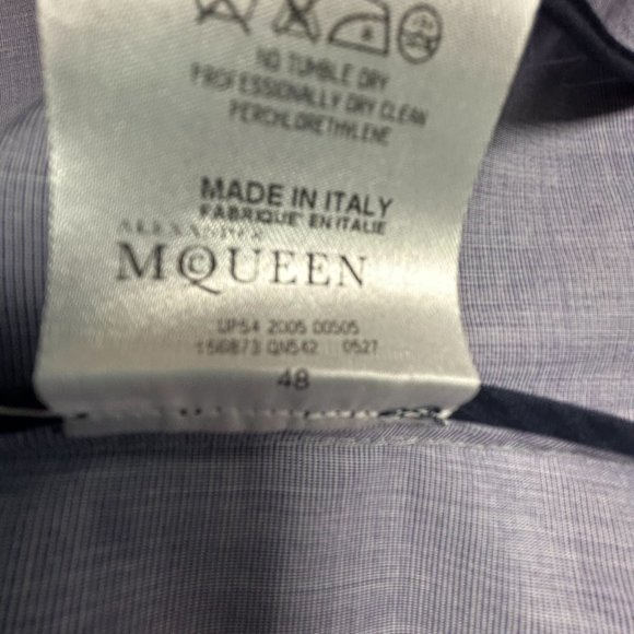 RARE! Deadstock NWOT ALEXANDER McQUEEN MAINLINE BLUE UNSTRUCTURED COTTON BLAZER - Picture 8 of 9